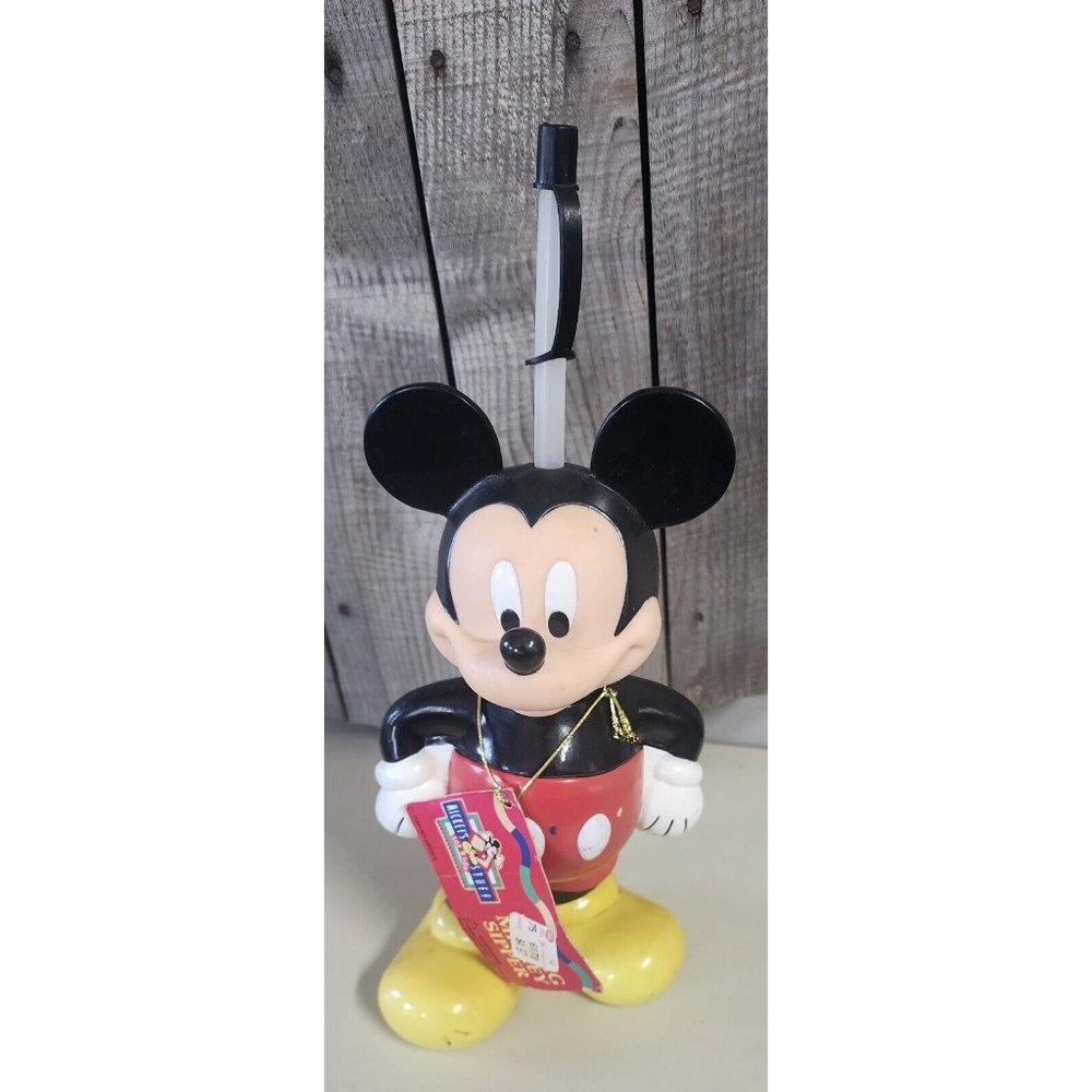Vintage Mickey Mouse Cup with Straw